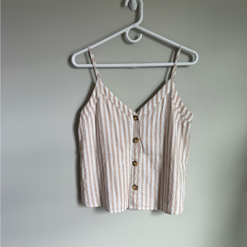 Abercrombie & Fitch Tan Button Up Tank